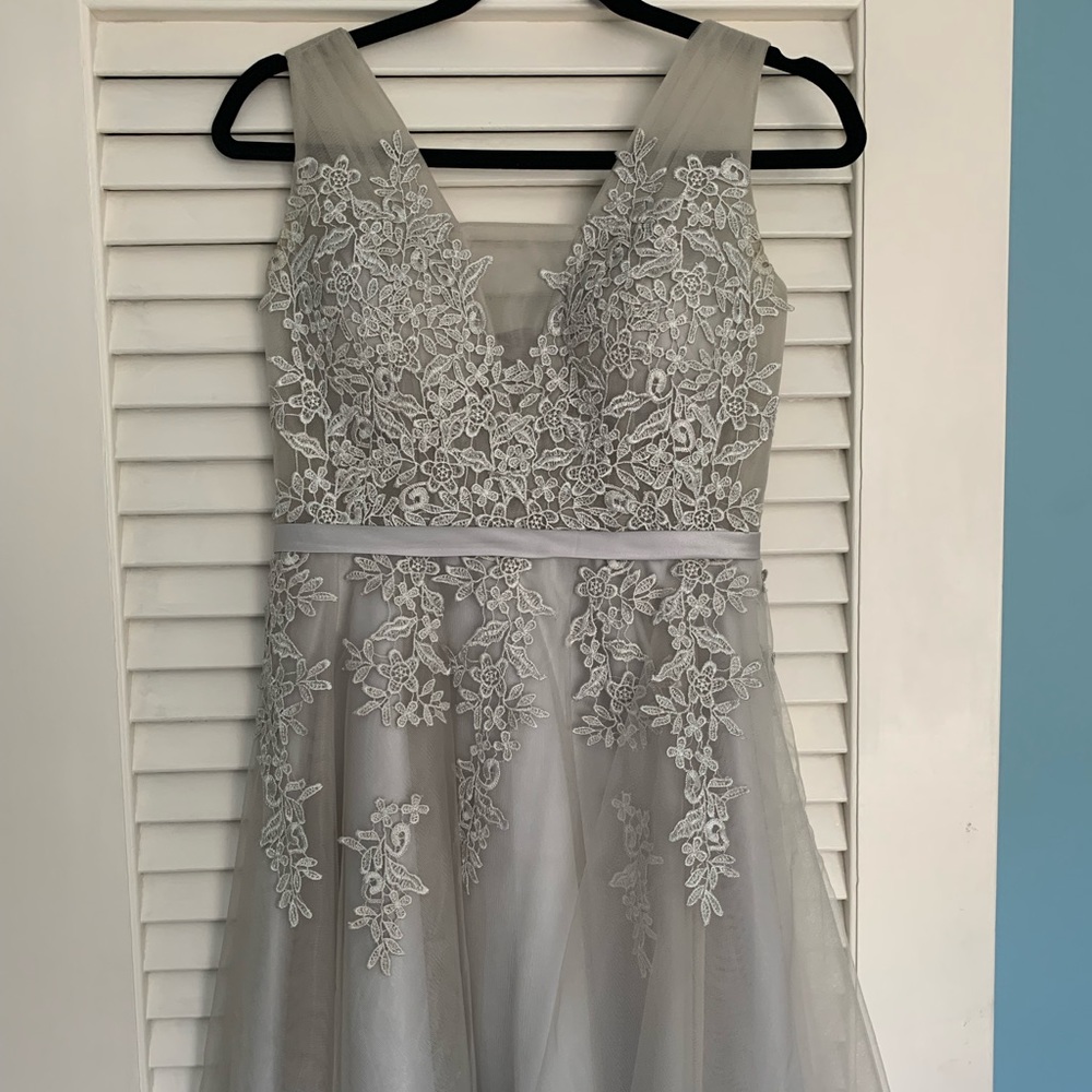 Silver short formal dress